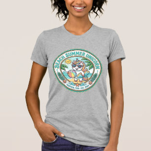 Unicorn Beach Summer Unicorn POD Ready Apparel Gra T-Shirt