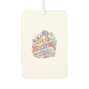 Unicorn Beachicorn Vibes Whimsical White Backgroun Air Freshener