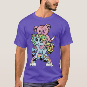 Unicorn Bear Rainbow Kawaii Pastel Goth Cute and C T-Shirt