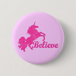 Unicorn, Believe 2 Inch Round Button