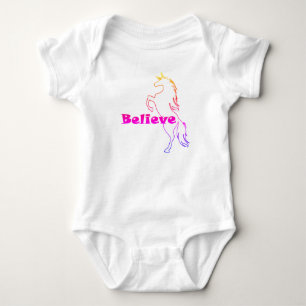 Unicorn Believe Design - Baby Jersey Bodysuit