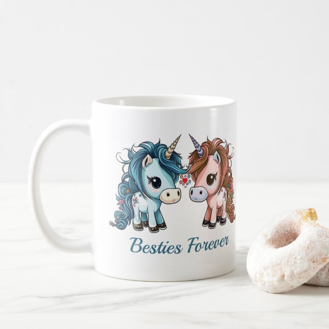 Unicorn Besties Forever  Coffee Mug (With Donut)