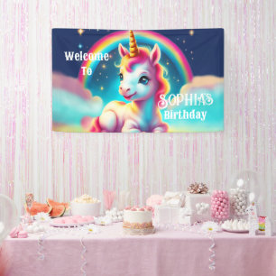 Unicorn Bienvenue au panneau de fête de bannières