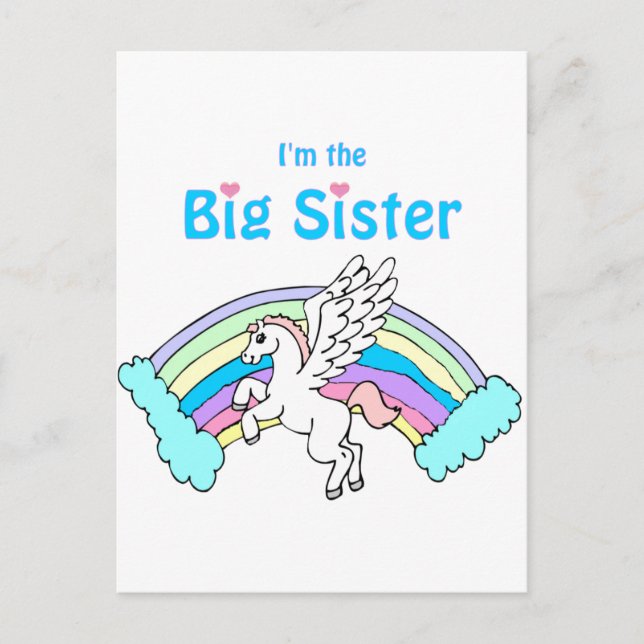 unicorn big sister postcard (Front)