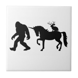 Unicorn, Bigfoot, Jackalope Tile