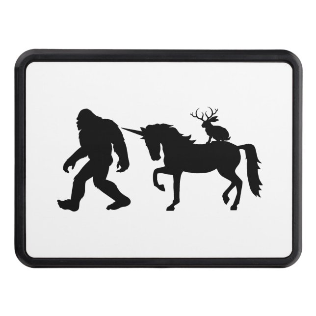 Unicorn, Bigfoot, Jackalope Trailer Hitch Cover (Front)