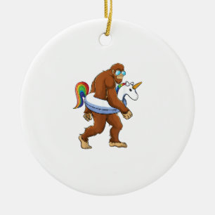 Unicorn Bigfoot Sasquatch Pool Party Boys Girls Fu Ceramic Ornament