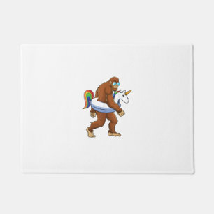 Unicorn Bigfoot Sasquatch Pool Party Boys Girls Fu Doormat