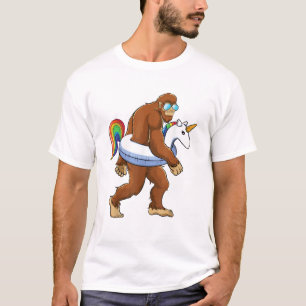 Unicorn Bigfoot Sasquatch Pool Party Boys Girls Fu T-Shirt