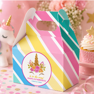 Unicorn Birthday 1st Birthday Party Favor Box