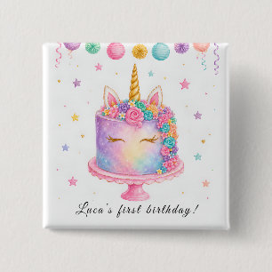 Unicorn Birthday Button