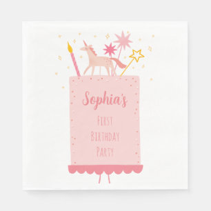 Unicorn Birthday Cake Napkin