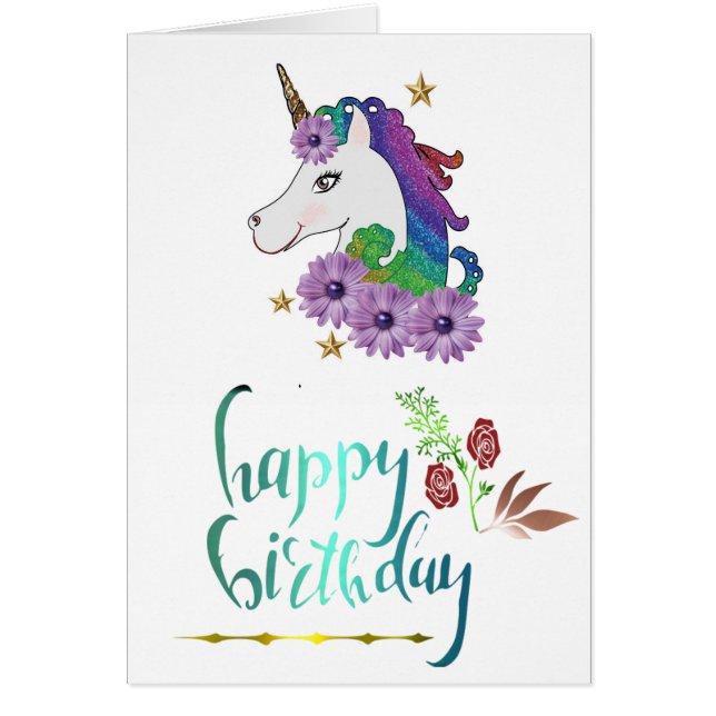 Unicorn Birthday Card (Front)
