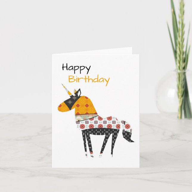 Unicorn Birthday  Card (Front)