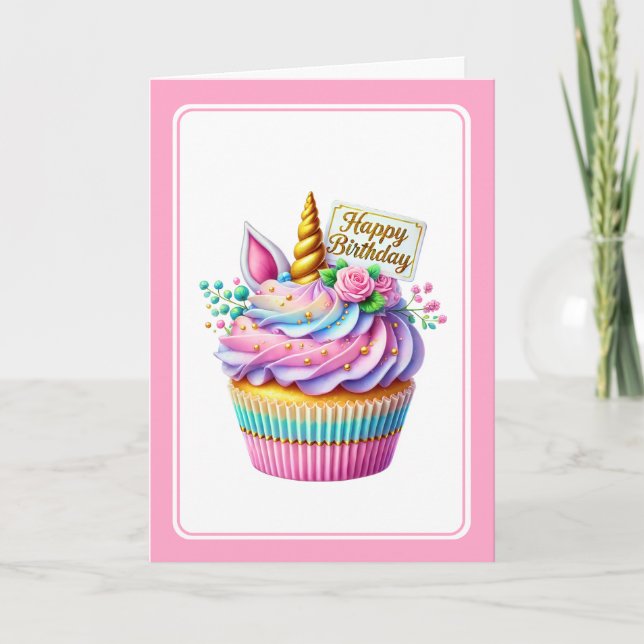 Unicorn Birthday Card (Front)