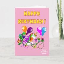 UNICORN birthday card for kids fun