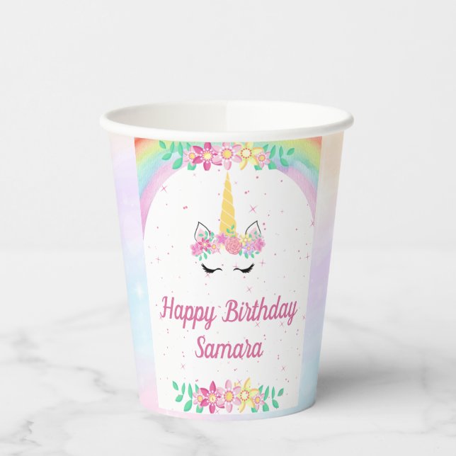 Unicorn Birthday Collection Cups (Left)