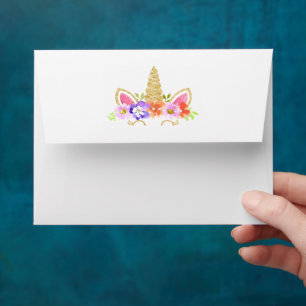 Unicorn Birthday Envelope Pink
