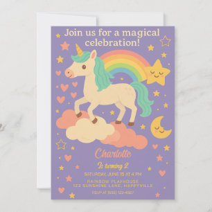 Unicorn Birthday for Girls – Magical Rainbow Party Invitation