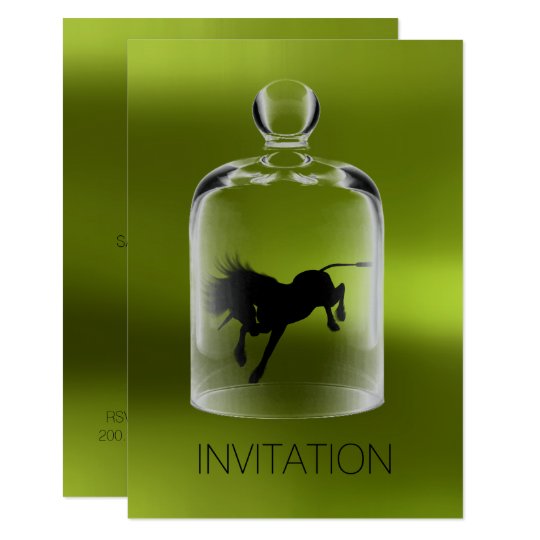 Unicorn Birthday Gentlemen Night Party Greenery Card
