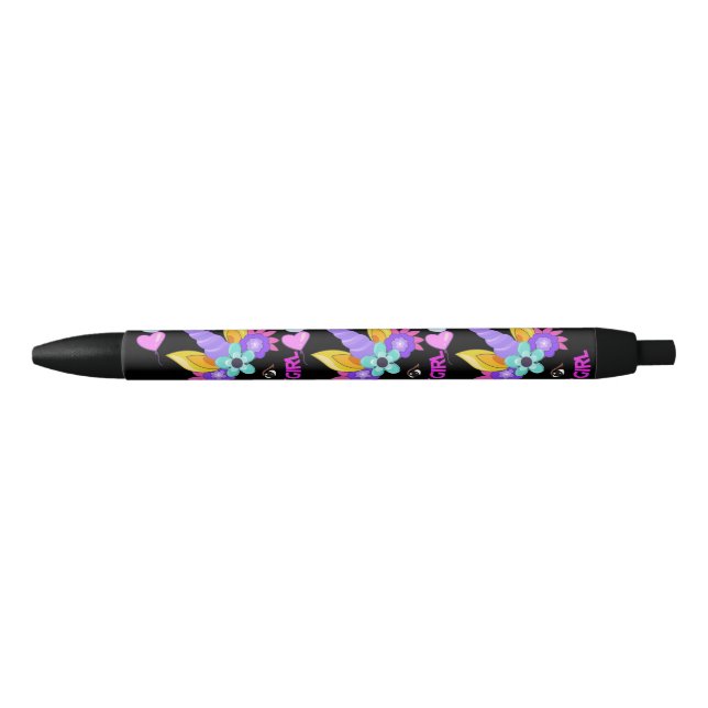 Unicorn, Birthday Girl, Birthday Party             Black Ink Pen (Front)