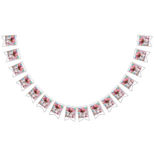 Unicorn birthday girl bunting flags