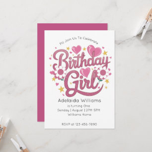 Unicorn Birthday Girl Invitation