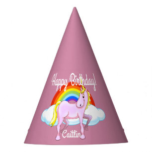 Unicorn Birthday Hats (Customizable)