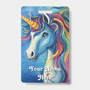 unicorn birthday host name badge