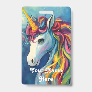 unicorn birthday host name badge