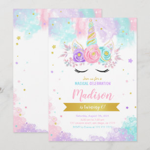 Unicorn Birthday Invitation