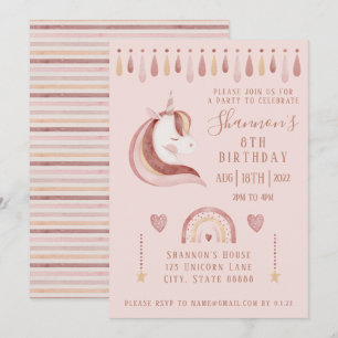 Unicorn Birthday Invitation