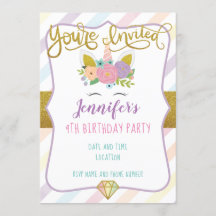 Unicorn Birthday Invitation