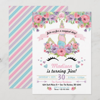 Unicorn Birthday Invitation