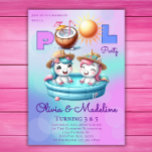 Unicorn Birthday Invitation Joint Sibling Sisters<br><div class="desc">Rainbow Unicorn Birthday Party Invitation ready to be personalized by You!</div>