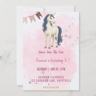 Unicorn Birthday Invitation – Magical Girls Party 