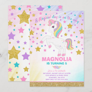 Unicorn Birthday Invitation Magical Unicorn Party