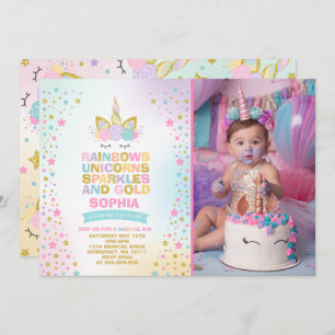 Unicorn Birthday Invitation Magical Unicorn Party