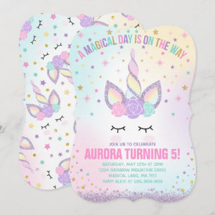 Unicorn Birthday Invitation Magique Unicorn Party