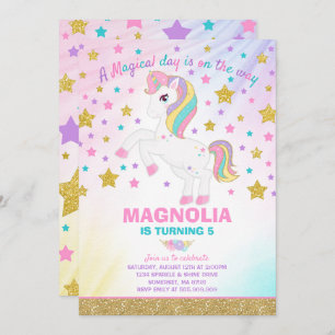 Unicorn Birthday Invitation Magique Unicorn Party