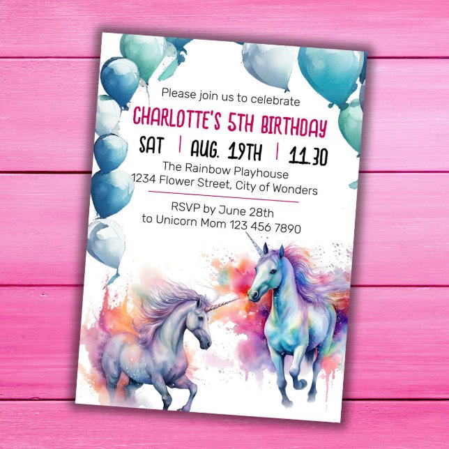 Unicorn Birthday Invitation | Unicorn Party  (Creator Uploaded)