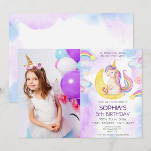 Unicorn Birthday Invitation, Unicorn Party Invitation