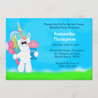 Unicorn Birthday Invitations