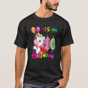 Unicorn Birthday It's My 10Th Birthday Girls Unico T-Shirt