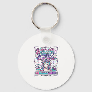 Unicorn Birthday Magic Loading Colourful Marketpla Keychain