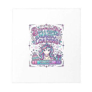 Unicorn Birthday Magic Loading Colourful Marketpla Notepad