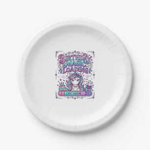 Unicorn Birthday Magic Loading Colourful Marketpla Paper Plate