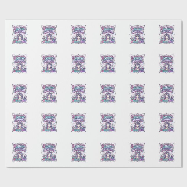 Unicorn Birthday Magic Loading Colourful Marketpla Wrapping Paper (Flat)