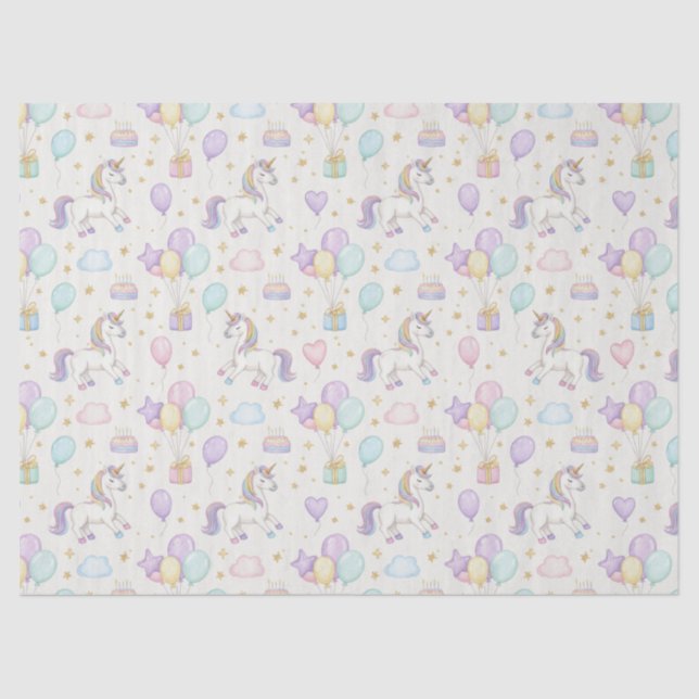 Unicorn Birthday Magic – Pastel Fantasy Celebratio Tissue Paper (Front)