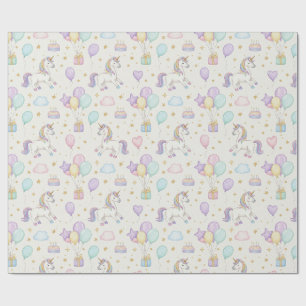 Unicorn Birthday Magic – Pastel Fantasy Celebratio Wrapping Paper